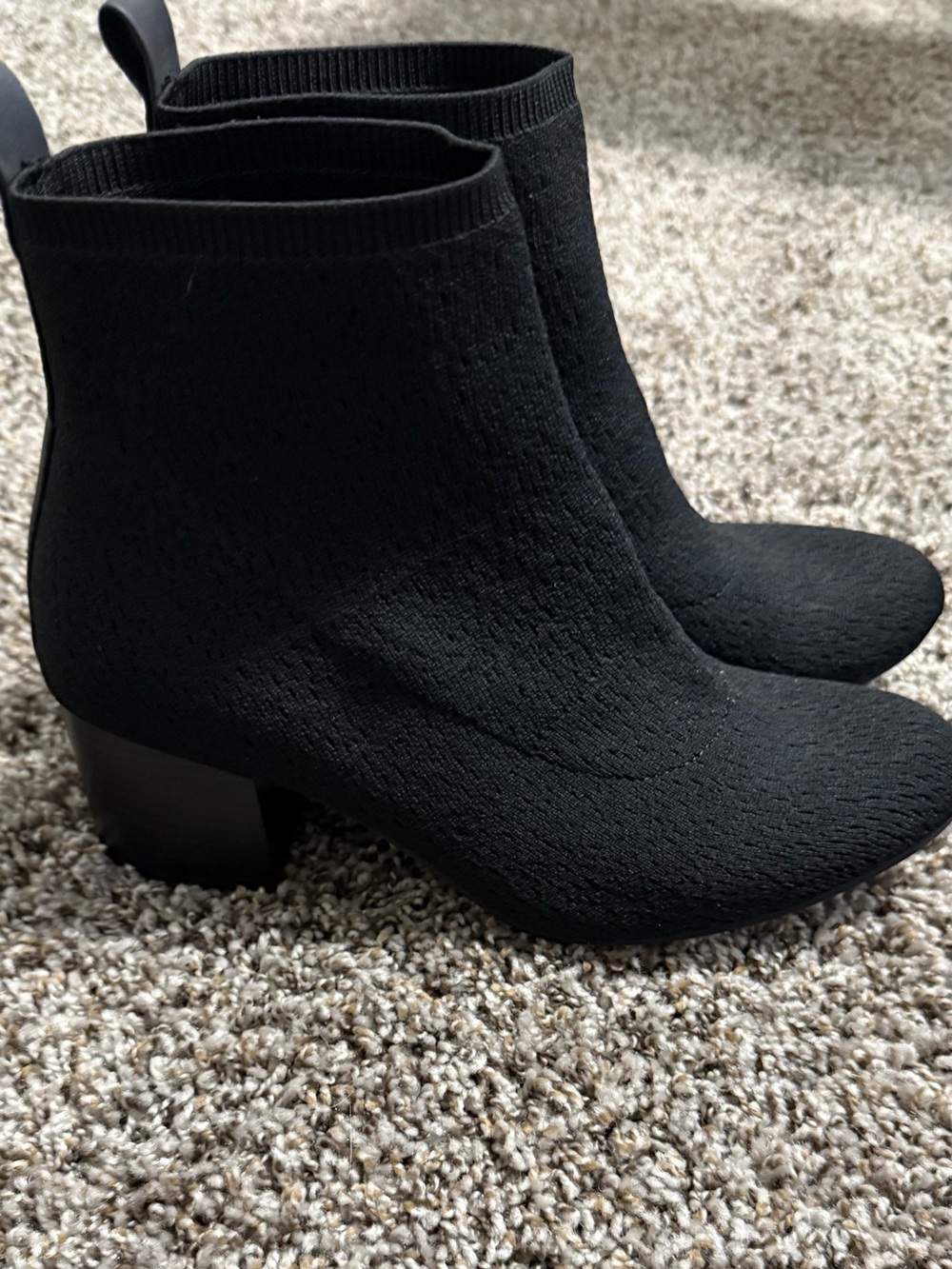 Time and Tru Women's Black Faux Suede Ankle Boots, Sz 11